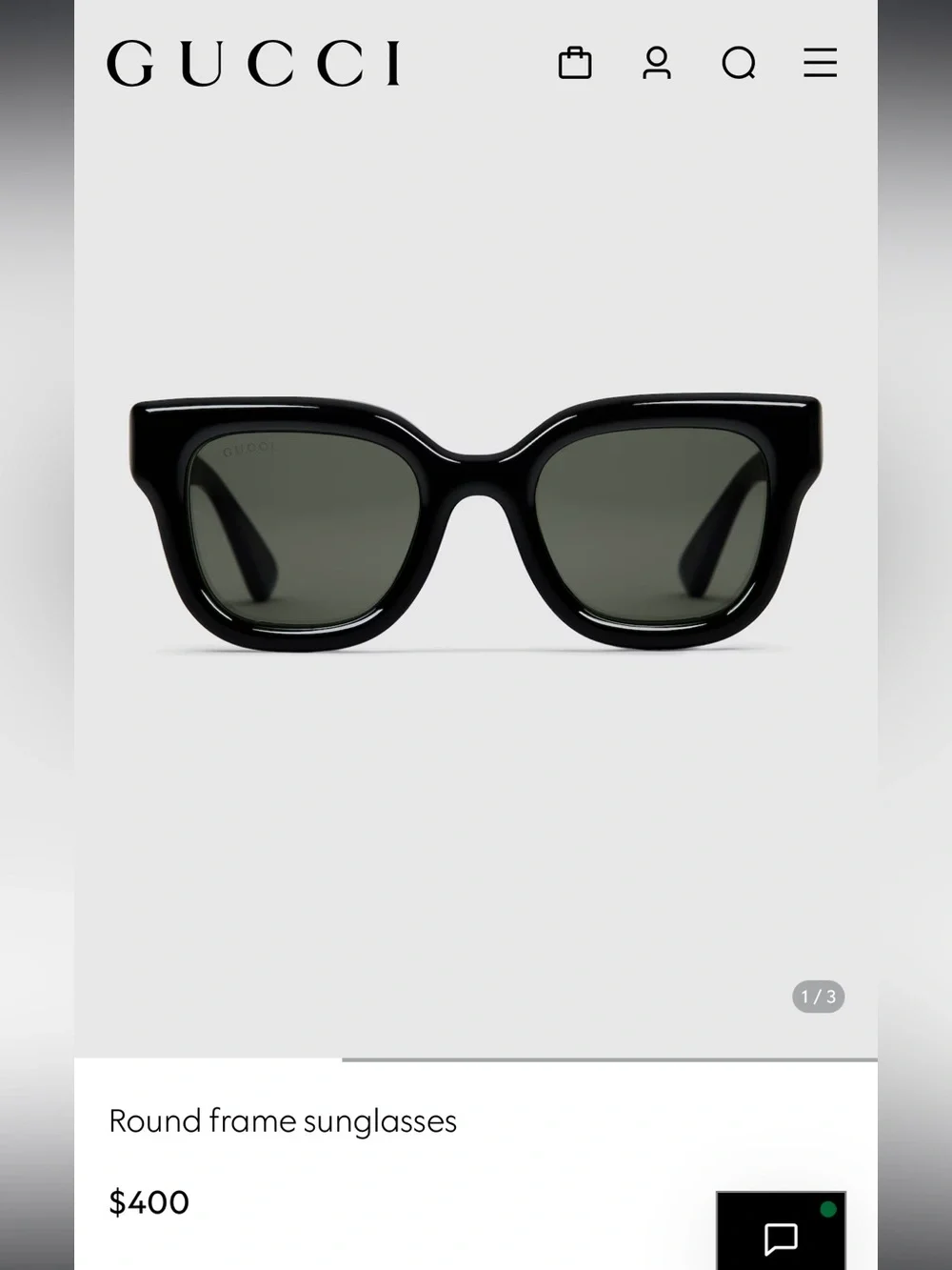 Gucci Black Round Sunglasses with Dark Lenses - Picture 7 of 7